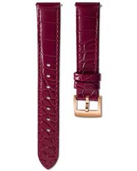 Swarovski - Watch Strap, 15 Mm (0.59" Width, Leather With Stitching, Rose-Tone Finish - Lyst