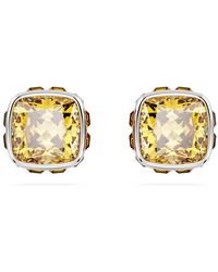 Swarovski - Birthstone Stud Earrings, Square Cut, November, Rhodium Plated - Lyst