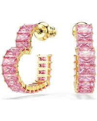 Swarovski - Orecchini a cerchio matrix, taglio baguette, cuore, piccoli - Lyst