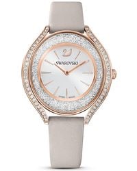 Swarovski - Crystalline Aura Watch, Swiss Made, Leather Strap, Rose-Tone Finish - Lyst