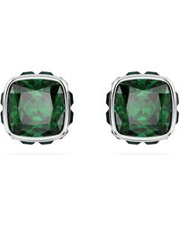Swarovski - Birthstone Stud Earrings, Square Cut, May, Rhodium Plated - Lyst