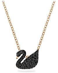 Swarovski - Swan Pendant Necklace - Lyst