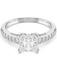 Swarovski - Attract Ring, Pavé, Rhodium Plated - Lyst