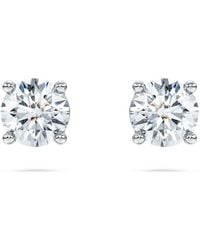 Swarovski - Orecchini a lobo con solitario eternity, diamanti creati in laboratorio 1 ct tw, taglio round, oro - Lyst