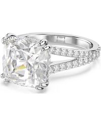 Swarovski - Stilla Cocktail Ring, Square Cut, Pavé, 18K Finish - Lyst