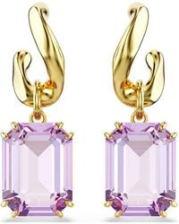 Swarovski - Millenia Drop Earrings, Octagon Cut, 18K Finish - Lyst