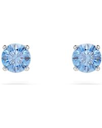 Swarovski - Stilla attract ohrstecker, rundschliff, weiß, rhodiniert - Lyst