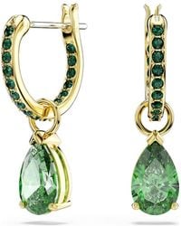 Swarovski - Attract Drop Earrings, Pear Cut, 18K Finish - Lyst