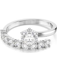 Swarovski - Anillo abierto matrix, talla redonda - Lyst