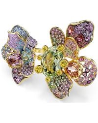 Swarovski - Anello idyllia, taglio misto, pavé, fiore - Lyst