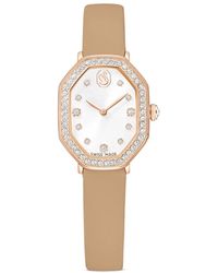 Swarovski - Dextera octagon uhr, schweizer produktion, lederarmband - Lyst