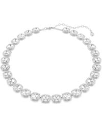 Swarovski - Una Angelic Rhodium Plated Crystal Necklace - Lyst