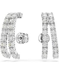 Swarovski - Matrix Ear Cuffs, Round Cut, Rhodium Plated - Lyst