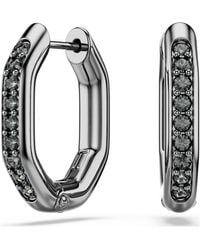 Swarovski - Orecchini a cerchio dextera, forma ottagonale, taglio round, neri, placcato rutenio - Lyst