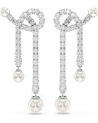Swarovski - Pendientes matrix, crystal pearl, talla redonda - Lyst
