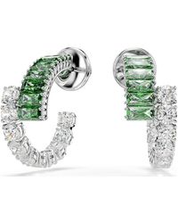 Swarovski - Orecchini a cerchio matrix, taglio misto, verdi, placcato rodio - Lyst