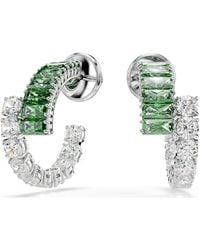 Swarovski - Orecchini a cerchio matrix, taglio misto, verdi, placcato rodio - Lyst