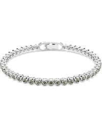 Swarovski - Bracciale tennis imber emily, taglio round, nero, placcato rodio - Lyst