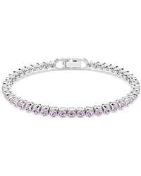 Swarovski - Bracelet tennis imber emily, taille ronde, violet, métal rhodié - Lyst