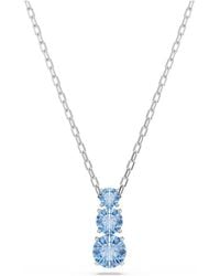 Swarovski - Stilla Attract Pendant, Round Cut, Rhodium Plated - Lyst