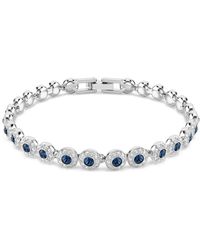 Swarovski - Bracciale tennis una angelic, taglio round - Lyst