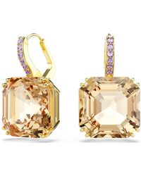 Swarovski - Pendants d'oreilles millenia, tailles variées, caramel, placage de ton or - Lyst