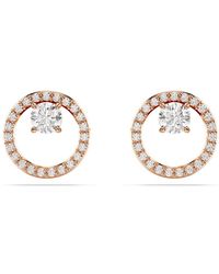 Swarovski - Solitaire Ohrringe, weiss, rhodiniert - Lyst