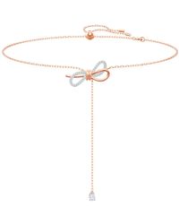 Swarovski - Lifelong Bow Necklace - Lyst