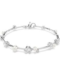 Swarovski - Constella Crystal Pearl Tennis Bracelet, Size Medium - Lyst