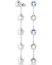 Swarovski - Orecchini Chroma, Taglio Misto, Stella, Bianchi, Placcato Rodio - Lyst