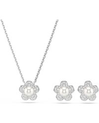 Swarovski - Parure ariana grande x , perle de cristal, taille ronde, fleur - Lyst