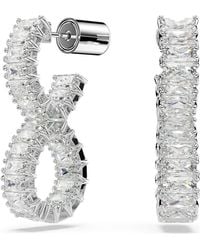 Swarovski - Hyperbola Hoop Earrings, Infinity, Rhodium Plated - Lyst