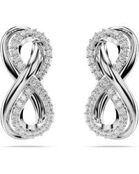 Swarovski - Hyperbola Stud Earrings, Infinity, Rhodium Plated - Lyst
