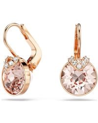 Swarovski - Bella Mini Ohrringe, weiss, rhodiniert - Lyst