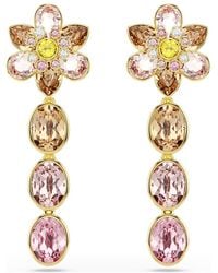 Swarovski - Orecchini pendenti idyllia, taglio misto, fiore - Lyst
