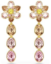 Swarovski - Orecchini pendenti idyllia, taglio misto, fiore - Lyst
