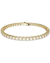 Swarovski - Matrix Tennis-Tone Plated Bracelet - Lyst