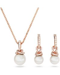 Swarovski - Originally Set, Crystal Pearl, 18K Rose Finish - Lyst