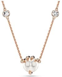 Swarovski - Dragon & Phoenix Pendant, Crystal Pearls, Dragon's Claw, Rose-Tone Plated - Lyst