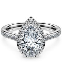 Swarovski - Eternity Halo Solitaire Ring, Lab-Grown Diamonds 1.3 Ct Tw, Pear Shape, 14K - Lyst