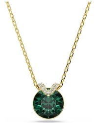 Swarovski - Bella-Tone Plated V Pendant Necklace - Lyst