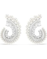 Swarovski - Orecchini pendenti ariana grande x , crystal pearl, taglio misto, bianchi, placcato rodio - Lyst