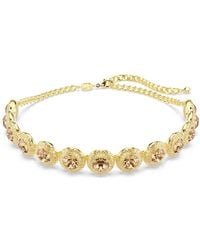 Swarovski - Una Angelic Choker, Round Cut, Caramel, -Tone Plated - Lyst