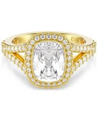 Swarovski - Una Angelic Ring, Cushion Cut, 18K Finish - Lyst