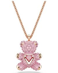 Swarovski - Teddy Bear Pendant Necklace - Lyst