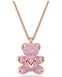 Swarovski - Pendente Teddy, Orso, Placcato Color Oro - Lyst