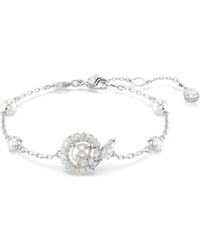 Swarovski - Snake Bracelet, Crystal Pearl, Mixed Cuts, Year Of The Snake, Rhodium Plated - Lyst