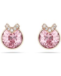Swarovski - Orecchini a lobo bella, taglio tondo, pavé - Lyst