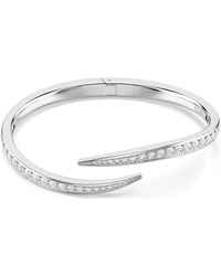 Swarovski - Vienna Bangle, Round Cut, Swan, Rhodium Plated - Lyst