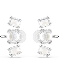 Swarovski - Millenia Clip Earrings, Octagon Cut, Rhodium Plated - Lyst
